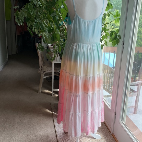 Crown & Ivy Tie Dye Pastel Maxi Dress Sz 12 NWOT - Picture 5 of 15